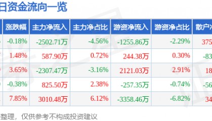股票行情快报：银河电子（002519）6月27日主力资金净卖出2502.71万元