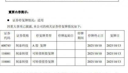 闻泰科技：公司对安世的控制权暂时受限，公司股票13日起复牌